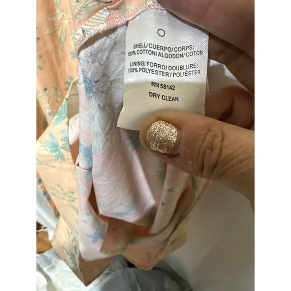 Gal Meets Glam Anthropologie Floral Maxi Dress Peach Tie Straps‎ Cotton Blend - Picture 4 of 7